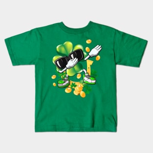 Dabbing Shamrock St Patricks Day Men Women Kids Kids T-Shirt